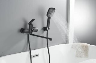 Смеситель для ванны Shevanik S8522H чёрный Смеситель для ванны Shevanik S8522H чёрный