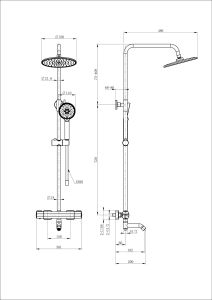 Душевая стойка Wonzon & Woghand Stay 1 WW-B3051-A1-MB с термостатом чёрный матовый