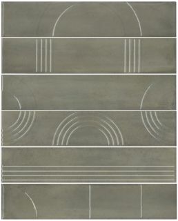 Панно Kerama Marazzi KMP3STA003RN6X Мажорель зелёный глянцевый (из 6 частей 6x28.5) 36x28.5x1