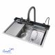 Многофункциональная кухонная мойка Ceruttispa ГЛОРИЯ (GLORIA) Nano Embos CT11888 хром матовый