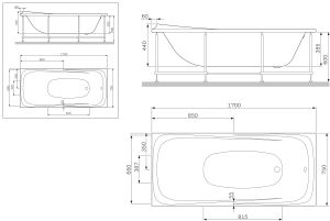 Боковой экран Am.pm Sensation W30A-000-075W-PWNG 170х75 см