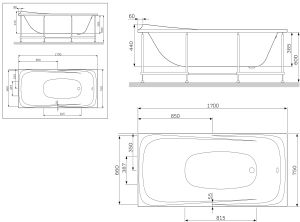 Каркас Am.pm Sensation W30A-170-075W-R A0 170х75 см