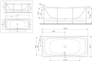 Акриловая ванна Am.pm Sensation W30A-180-080W-A 180x80 см Акриловая ванна Am.pm Sensation W30A-180-080W-A 180x80 см