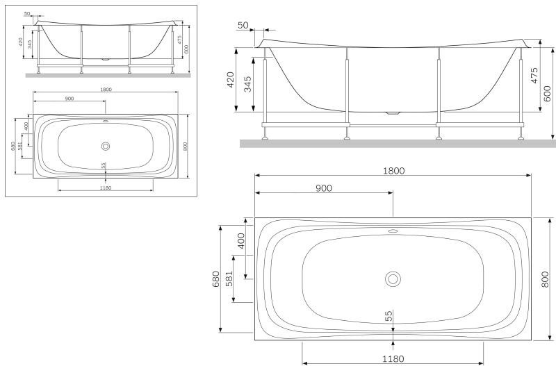 Экран Am.pm Sensation W30A-180-080W-P A0 180х80 см Экран Am.pm Sensation W30A-180-080W-P A0 180х80 см