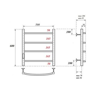 Полотенцесушитель электрический APEXTERMO Корона CR00065WM 60x50 см белый матовый