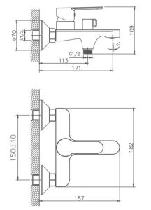 Смеситель для ванны Haiba HB60557-8 белый