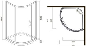 Душевой уголок Am.Pm Bliss L W53E-315-090MT 90x90 с поддоном