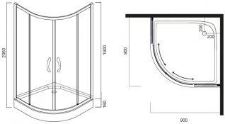 Душевой уголок Am.Pm Bliss L W53G-301-090MT 90x90 Душевой уголок Am.Pm Bliss L W53G-301-090MT 90x90