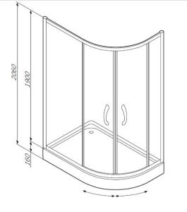 Душевой уголок Am.Pm Bliss L (W53G-302U120MT64) (120х80)