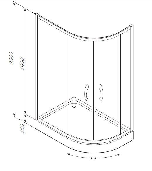 Душевой уголок Am.Pm Bliss L (W53G-302U120MT64) (120х80)