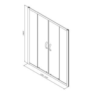 Душевая дверь Am.pm Bliss L W53S-1402190MT 140x190