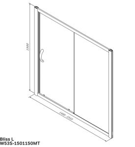 Шторка для ванны Am.pm Bliss L W53S-1501150MT 150x150