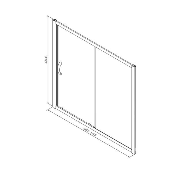Шторка для ванны Am.pm Bliss L W53S-1701150MT 170x150