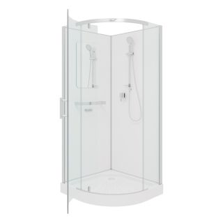 Душевая кабина Ceruttispa КОРРА (KORRA) 90BT KORRA90T 90x90 см профиль хром стекло прозрачное