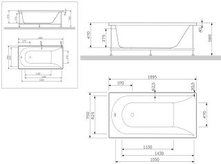 Акриловая ванна Am.pm Inspire W5AW-170-075W2D64 170x75 см с гидромассажем Evo Plus Акриловая ванна Am.pm Inspire W5AW-170-075W2D64 170x75 см с гидромассажем Evo Plus