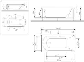Акриловая ванна Am.Pm Inspire W5AW-180-080W2D64 180x80 см с гидромассажем Evo Plus Акриловая ванна Am.Pm Inspire W5AW-180-080W2D64 180x80 см с гидромассажем Evo Plus