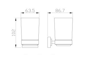 Стакан для зубных щеток с держателем Wonzon & Woghand Flat WW-9721 хром