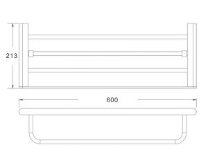 Полка для полотенец Rose RG1708H 60см чёрный