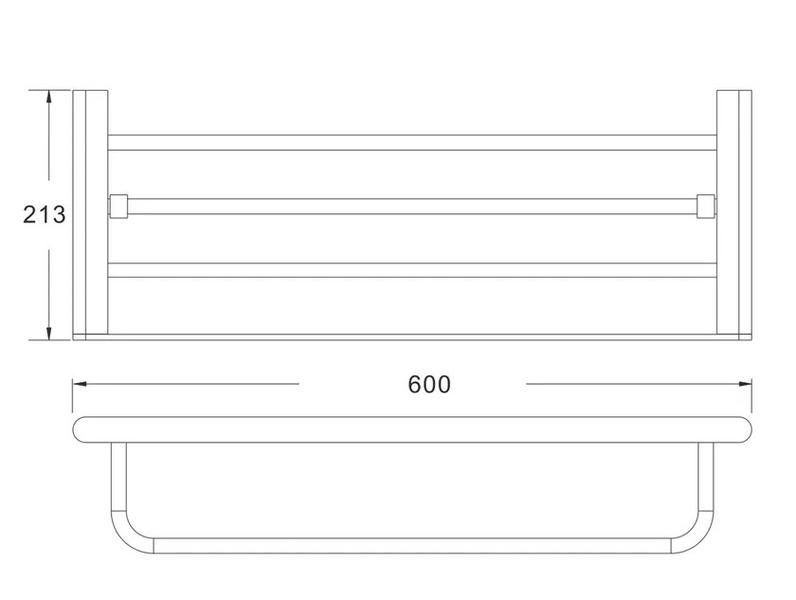 Полка для полотенец Rose RG1708H 60см чёрный