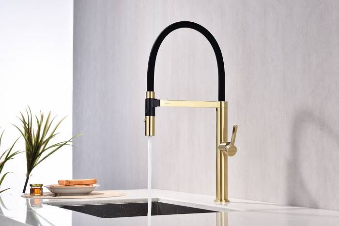 Смеситель для кухни Paulmark Leader Le214101-SBG светлое брашированное золото