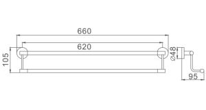 Полка стеклянная Haiba HB1709 66см хром