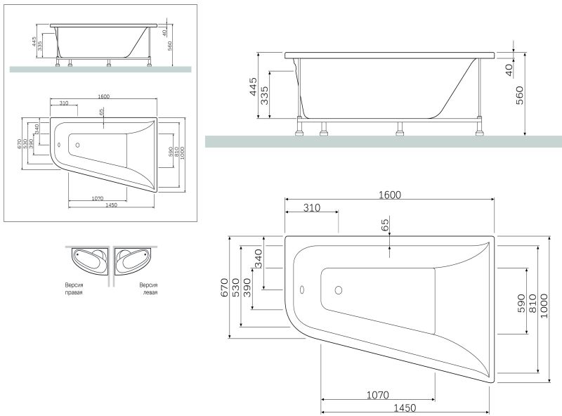 Экран Am.pm Spirit W72A-160L100W-P2 160 см левосторонний