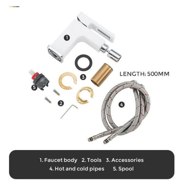 Смеситель для биде Gappo G5017-8 белый/хром