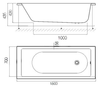 Акриловая ванна Am.Pm Sense W75A-150-070W-A 150x70 см Акриловая ванна Am.Pm Sense W75A-150-070W-A 150x70 см