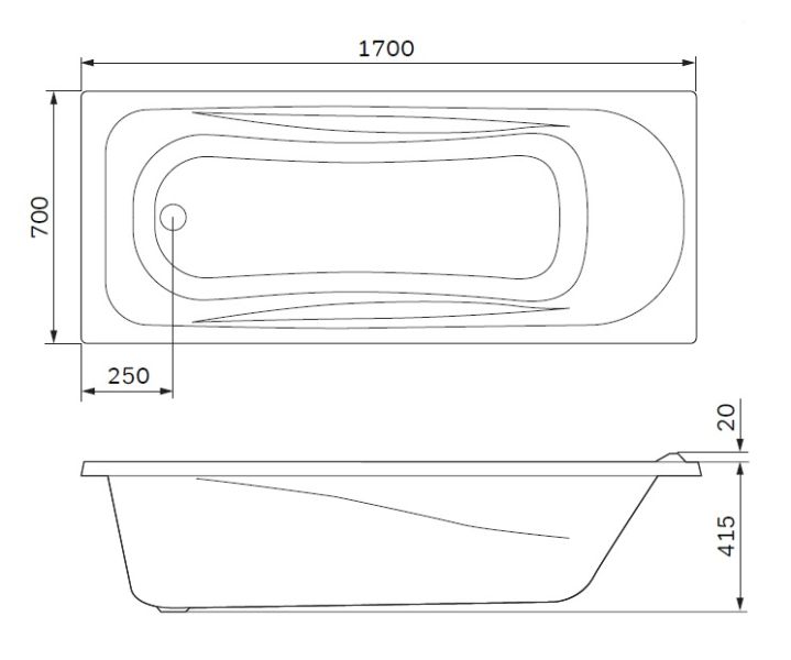 Акриловая ванна Am.Pm Sense New W76A-170-070W-A A0 170х70