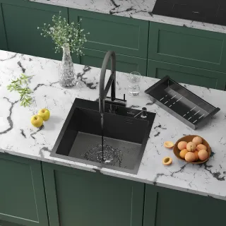 Кухонная мойка Roxenbath Snake 50 560220-50-BS графит текстурное покрытие