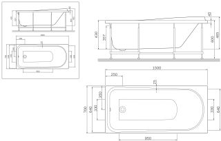 Акриловая ванна Am.pm Like W80A-150-070W-A 150x70 см Акриловая ванна Am.pm Like W80A-150-070W-A 150x70 см