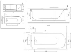 Каркас Am.pm Like W80A-170-070W-R 170x70 см