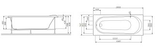 Акриловая ванна Am.pm Joy W85A-170-075W-A 170x75 см