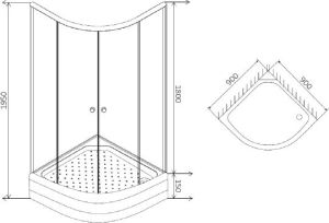Душевой уголок Am.Pm JOY W85G-205-090GT 90x90