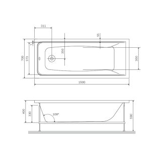Акриловая ванна Am.pm Gem W90A-150-070W-A 150x70 см Акриловая ванна Am.pm Gem W90A-150-070W-A 150x70 см