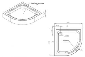Душевой поддон Am.pm Gem W90T-401-090W 90x90