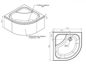 Душевой поддон Am.pm Gem W90T-401A090W 90x90