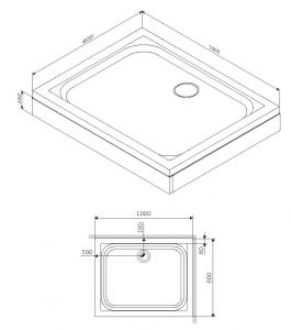 Поддон для душа AM.PM Gem W90T-404-100280W 100x80 см