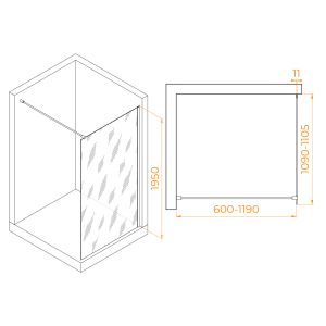 Душевая перегородка RGW WA-002W 35100211-15 110см белый