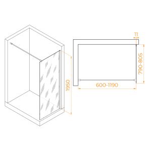 Душевая перегородка RGW WA-002G 35100208-16 80см золото