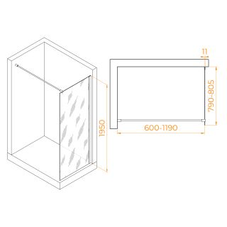 Душевая перегородка RGW WA-002 35100208-21 80 см профиль хром стекло матовое-сатинат