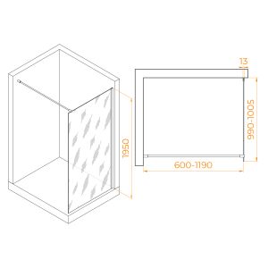 Душевая перегородка RGW WA-010B 351001010-14 100см чёрный