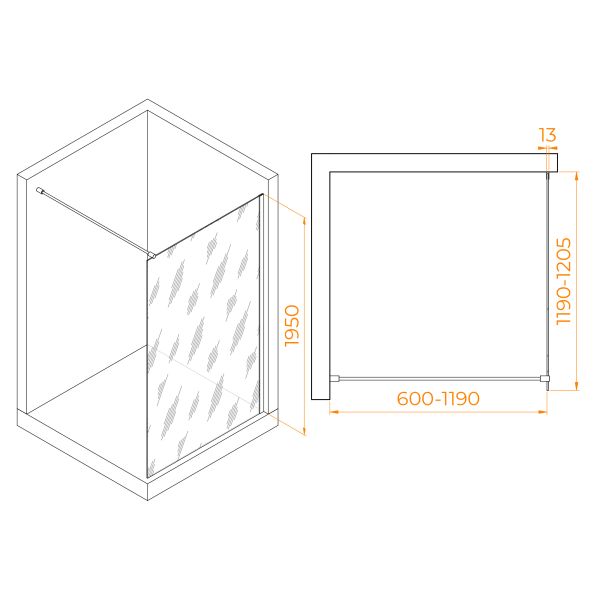 Душевая перегородка RGW WA-010W 351001012-15 120см белый