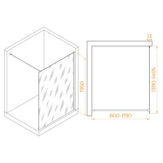 Душевая перегородка RGW WA-010 351001014-21 140 см профиль хром стекло матовое-сатинат