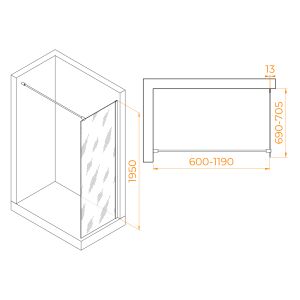 Душевая перегородка RGW WA-010W 351001007-15 70см белый