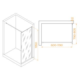 Душевая перегородка RGW WA-010 351001008-21 80см хром