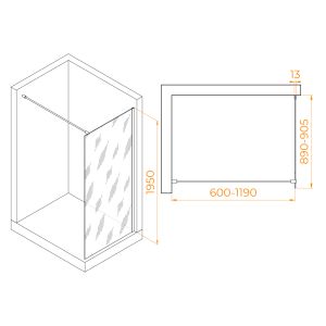 Душевая перегородка RGW WA-010B 351001009-24 90см чёрный