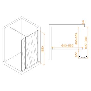 Душевая перегородка RGW WA-010 351001014-21 140 см профиль хром стекло матовое-сатинат