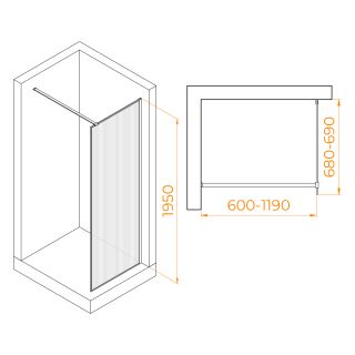 Душевая перегородка RGW WA-08B 06100807-154 70см чёрный