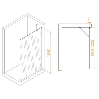 Душевая перегородка RGW WA-102 351010212-21 120 см профиль хром стекло матовое-сатинат